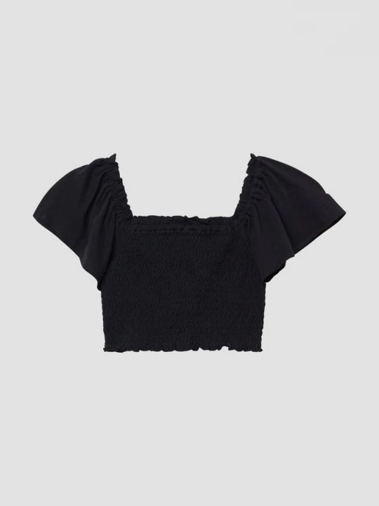 Foto van product Kortere gesmokte top met off-the-shoulder hals s.Oliver zwart