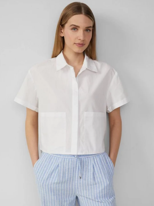 Foto van product Kortere overhemdblouse in een relaxed fit met opgestikte zakken s.Oliver wit