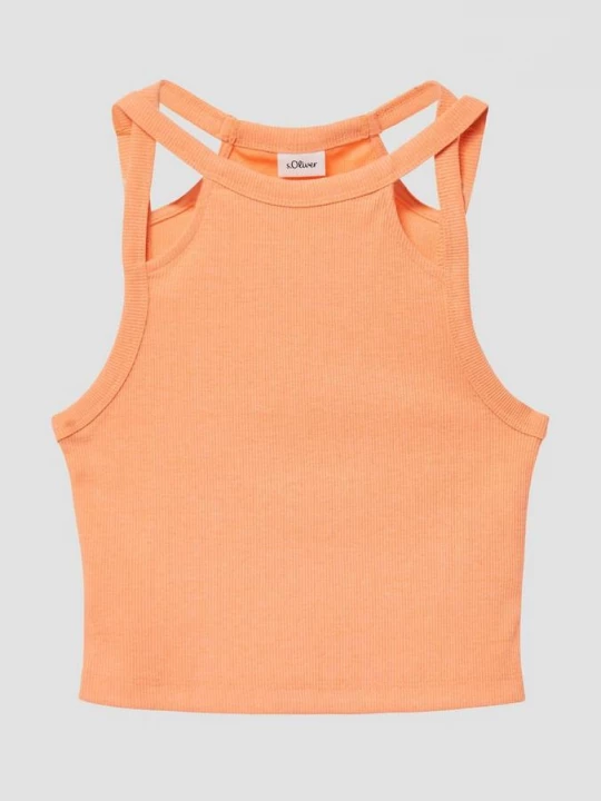 Foto van product Kortere tanktop van ribstof met cut-outs s.Oliver