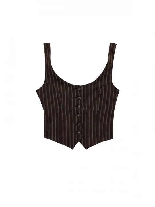 Foto van product Koton Bodywarmer donkerbruin / offwhite
