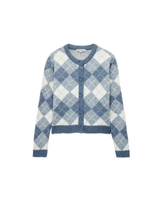 Foto van product Koton Gebreid vest duifblauw / wit