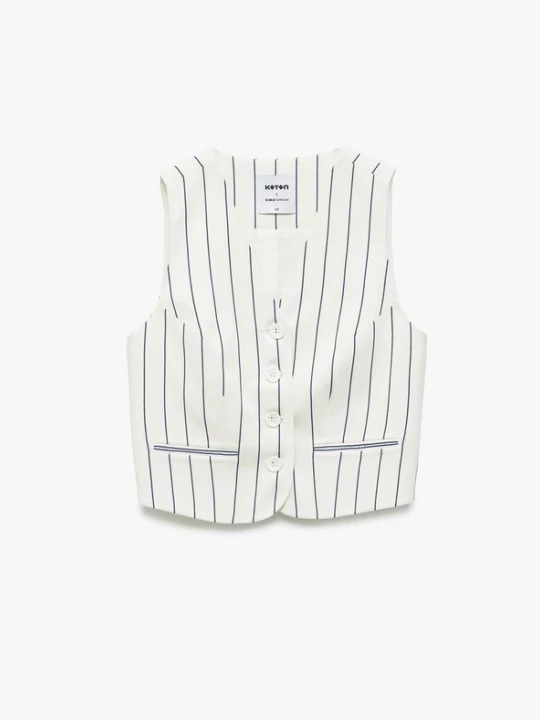 Foto van product Koton Gilet blauw / offwhite