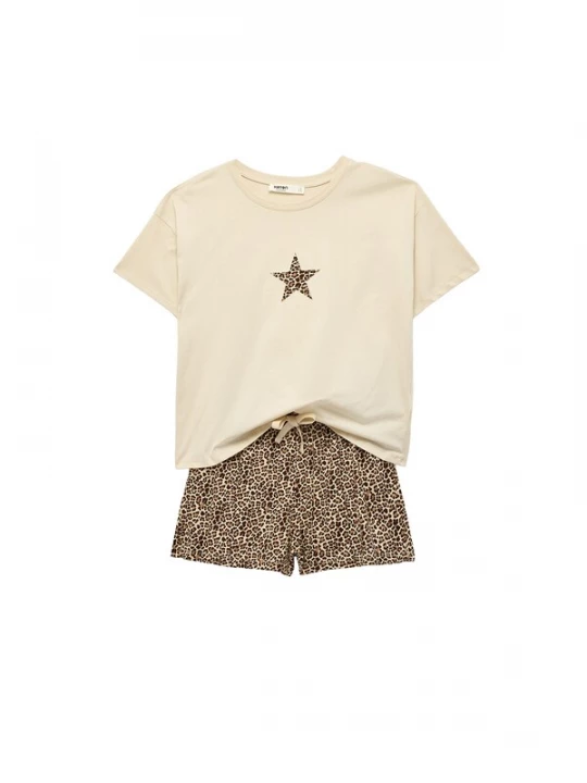 Foto van product Koton Korte pyjama beige / lichtbruin / donkerbruin