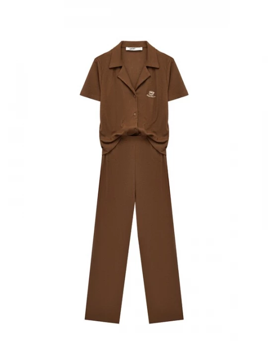 Foto van product Koton Pyjama ecru / chocoladebruin