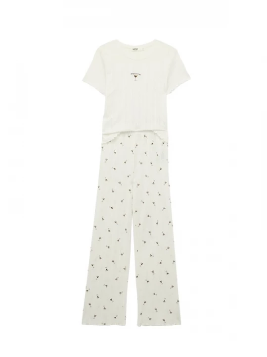 Foto van product Koton Pyjama sand / chocoladebruin / wit