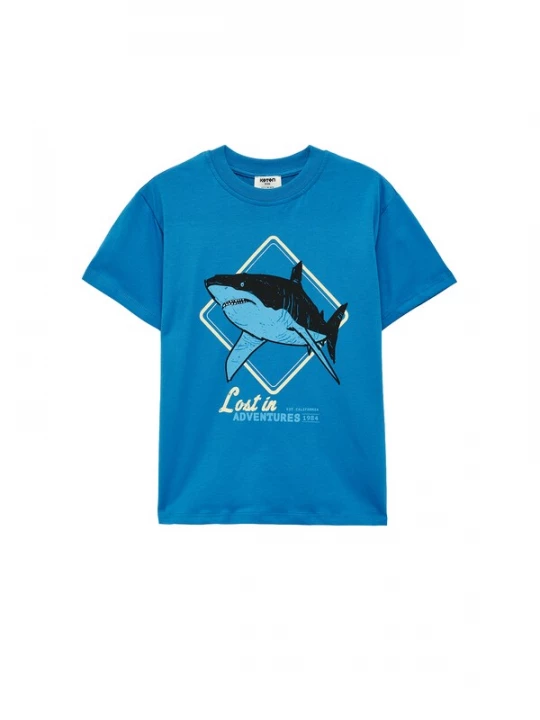 Foto van product Koton Shirt azuur / aqua / zwart / wit