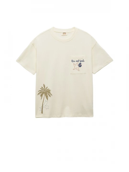 Foto van product Koton Shirt ecru / donkerblauw / groen / oudroze