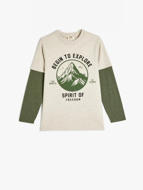 Foto van product Koton Shirt greige / olijfgroen / zwart