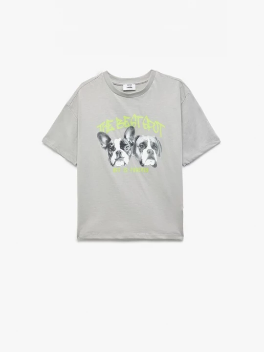 Foto van product Koton Shirt grijs / kiwi / zwart