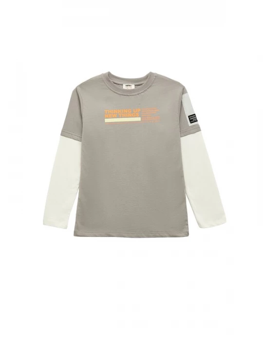 Foto van product Koton Shirt grijs / oranje / wit