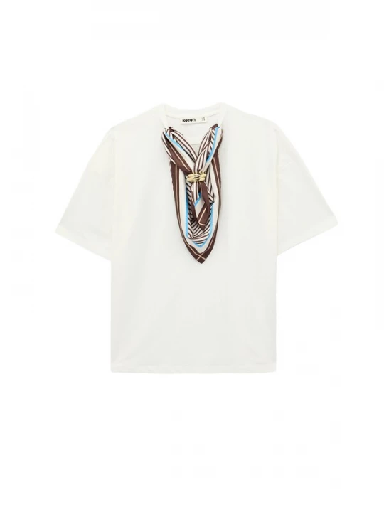 Foto van product Koton Shirt lichtbeige / lichtblauw / bruin