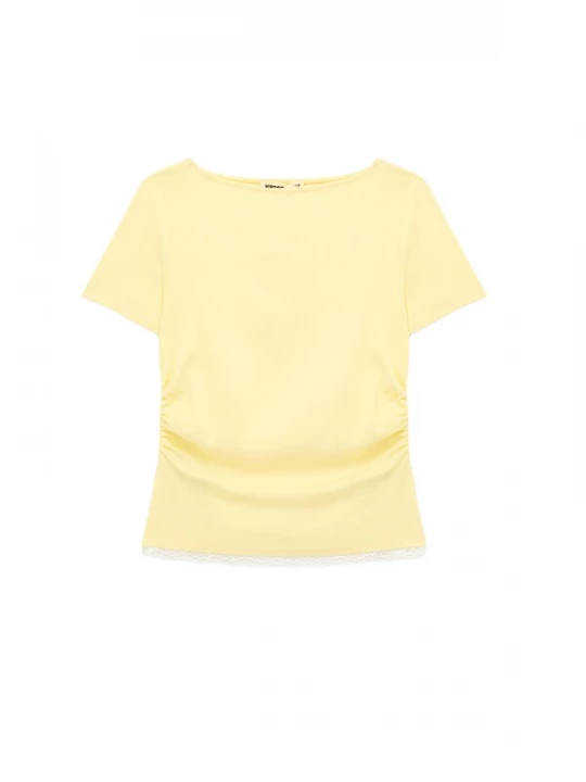 Foto van product Koton Shirt lichtgeel / wit