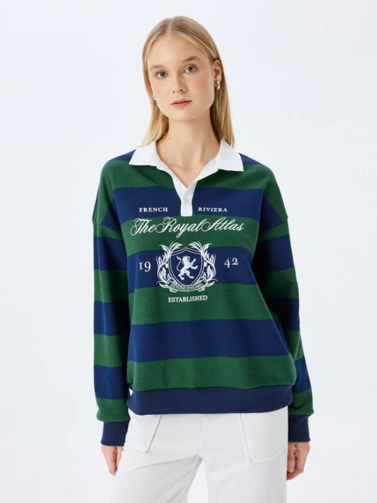 Foto van product Koton Sweatshirt navy / groen / wit