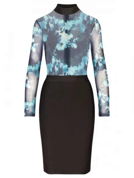 Foto van product Kraimod Kokerjurk blauw / zwart / wit