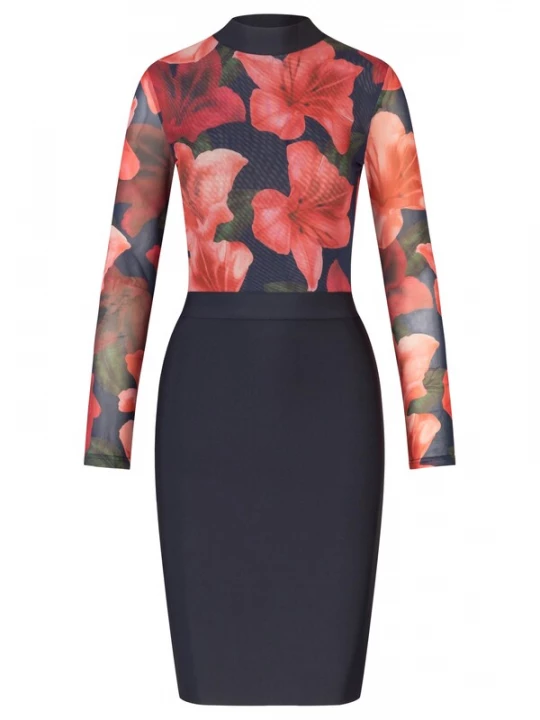 Foto van product Kraimod Kokerjurk navy / gemengde kleuren