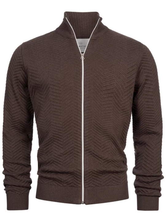 Foto van product Kronstadt Gebreid vest 'Carlo' chocoladebruin