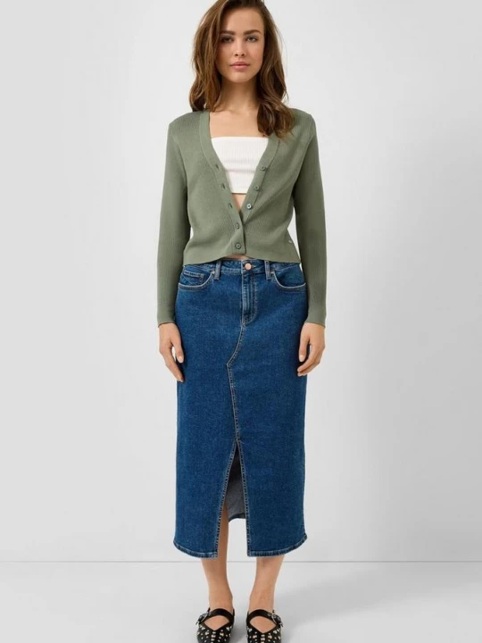 Foto van product Kuitlange denim rok QS blauw