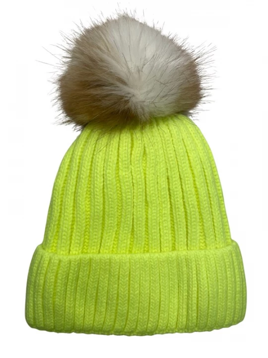 Foto van product Kumixi Muts lichtbeige / bruin / neongeel