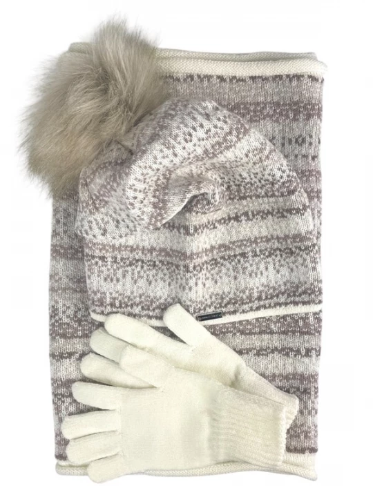 Foto van product Kumixi Muts 'Set Mütze Schal Handschuhe' beige