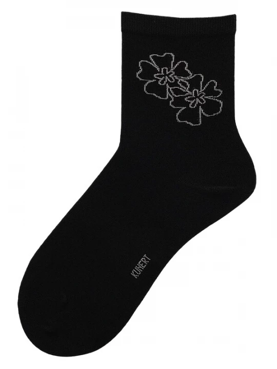 Foto van product KUNERT Sokken 'Flower Love' stone grey / zwart