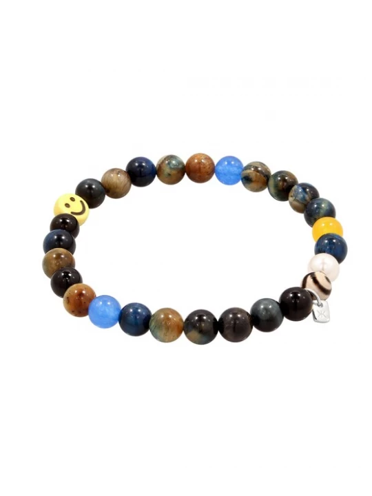 Foto van product KUZZOI Armband azuur / geel / zwart / zilver