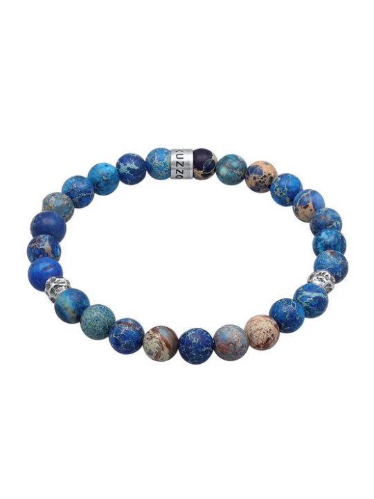 Foto van product KUZZOI Armband beige / blauw / turquoise / zilver