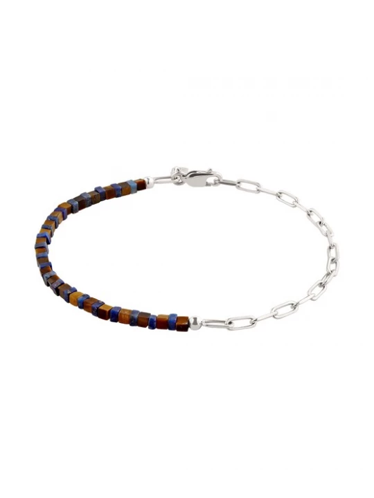 Foto van product KUZZOI Armband blauw / bruin / zilver