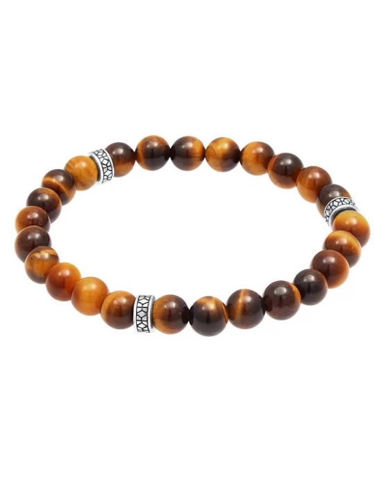 Foto van product KUZZOI Armband bruin / karamel / zilver