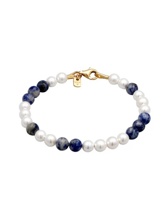 Foto van product KUZZOI Armband donkerblauw / goud / wit