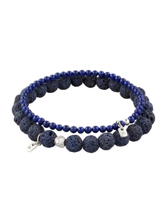 Foto van product KUZZOI Armband donkerblauw / zilver