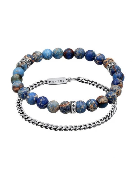 Foto van product KUZZOI Armband donkerblauw / zilver