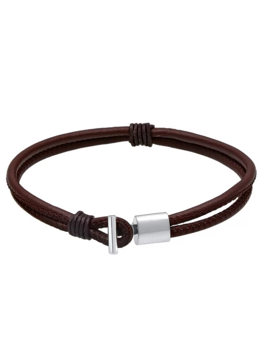 Foto van product KUZZOI Armband donkerbruin / zilver
