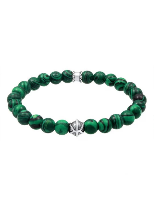 Foto van product KUZZOI Armband donkergroen / zwart / zilver