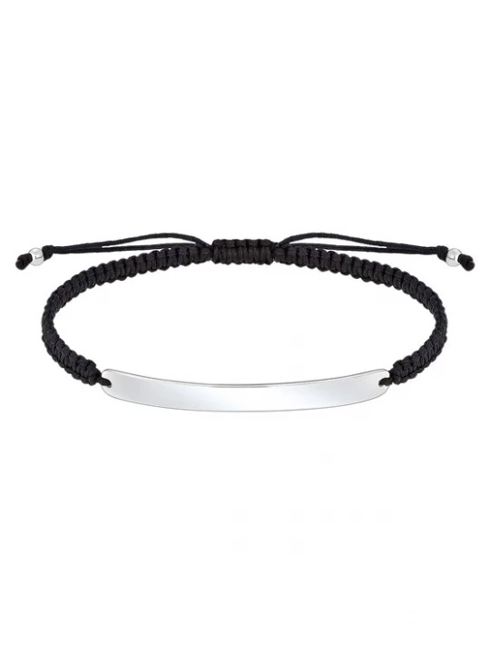 Foto van product KUZZOI Armband 'Geo, Knoten, Rechteck' zwart / zilver