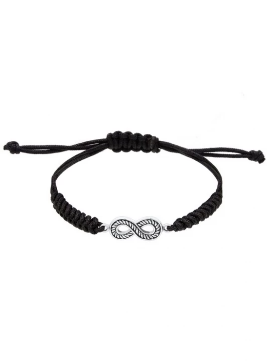 Foto van product KUZZOI Armband 'Infinity' zwart / zilver