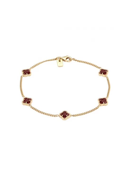 Foto van product KUZZOI Armband 'Kleeblatt' goud / rood