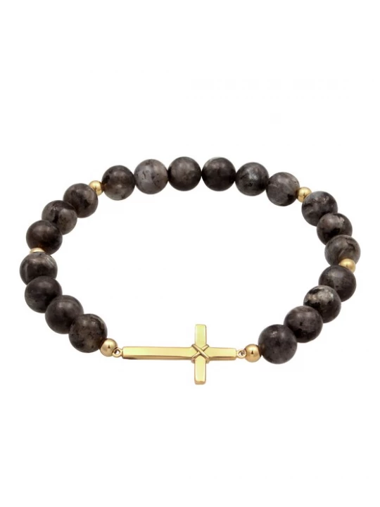 Foto van product KUZZOI Armband 'Kreuz' bruin / goud