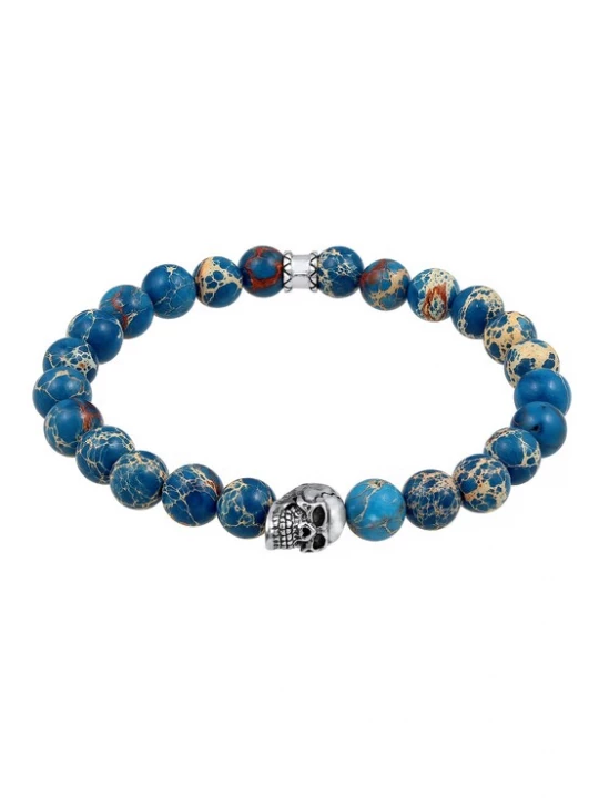 Foto van product KUZZOI Armband lichtbeige / blauw / rood / zilver
