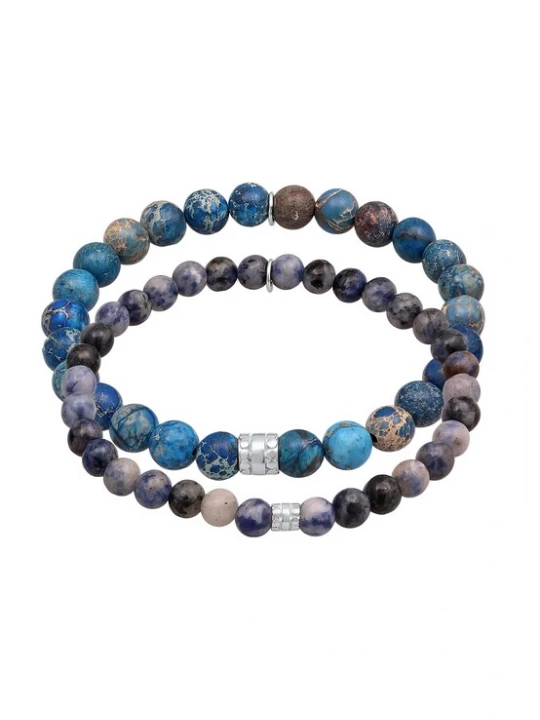 Foto van product KUZZOI Armband nude / indigo / kobaltblauw / zilver