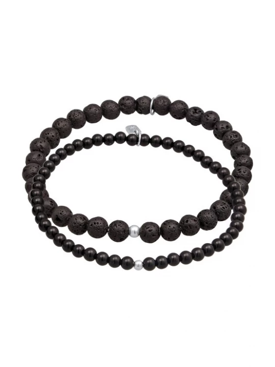 Foto van product KUZZOI Armband 'Onyx' zwart / zilver