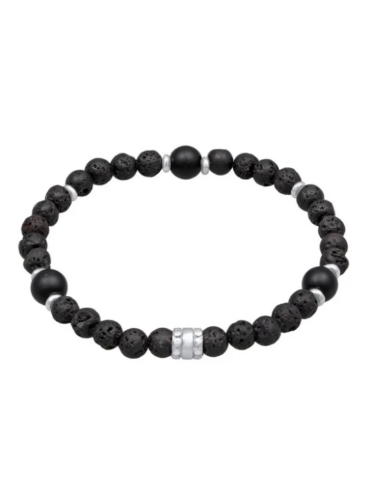 Foto van product KUZZOI Armband 'Onyx' zwart / zilver