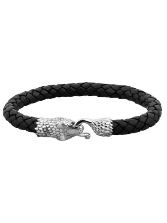 Foto van product KUZZOI Armband 'Schlange' zwart / zilver