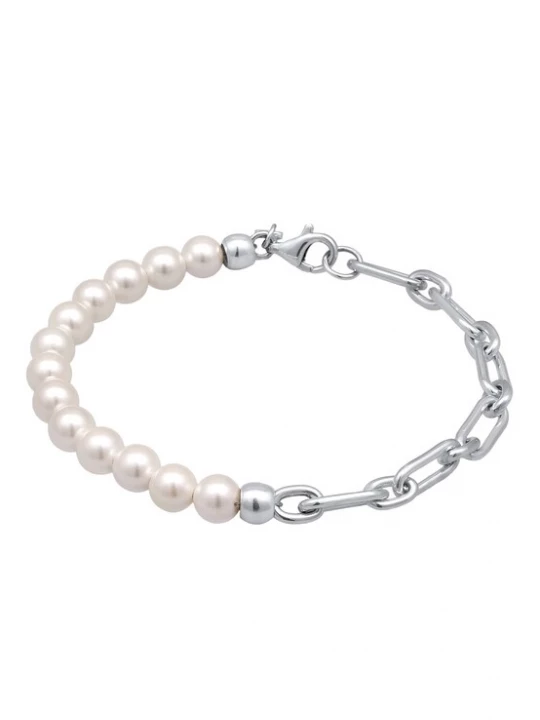 Foto van product KUZZOI Armband zilver / parelwit