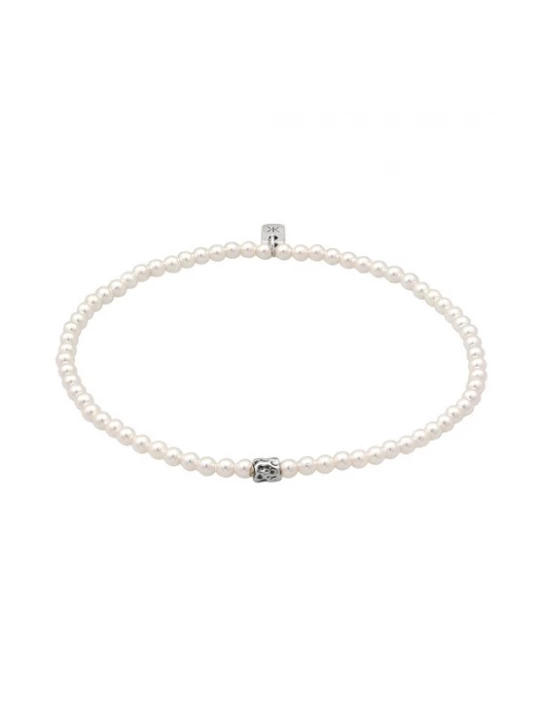 Foto van product KUZZOI Armband zilver / parelwit