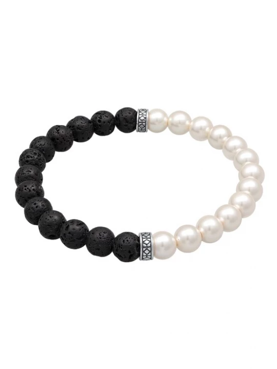 Foto van product KUZZOI Armband zwart / parelwit