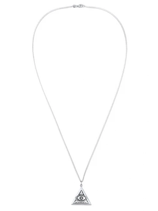 Foto van product KUZZOI Ketting 'Evil Eye, Geo' zwart / zilver