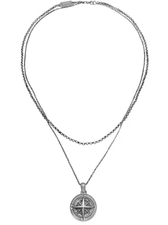 Foto van product KUZZOI Ketting 'Kompass' zilvergrijs / zilver