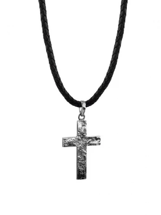 Foto van product KUZZOI Ketting 'Kreuz' zwart / zilver