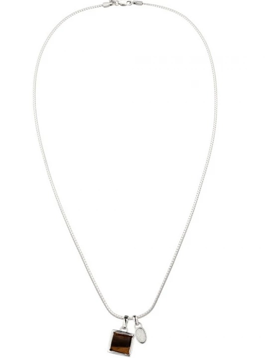 Foto van product KUZZOI Ketting 'Tigers Eye' kastanjebruin / zilver