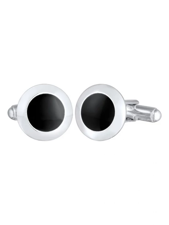 Foto van product KUZZOI Manchetknopen 'Geo' zwart / zilver